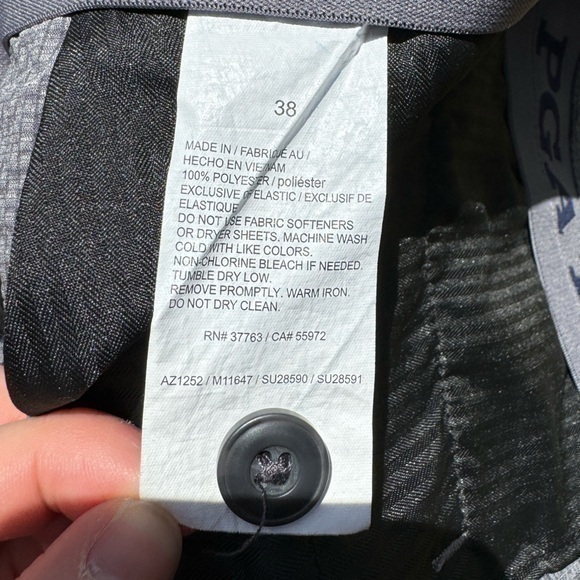 PGA Tour Men's Golf Shorts - Gray Geometric Pattern with Palm Trees (Size 38) - Picture 11 of 11